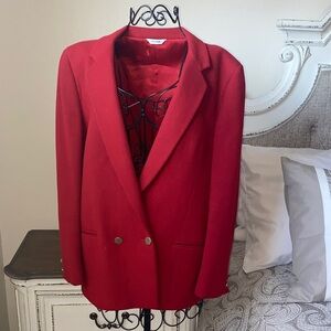 Vintage Augustus Red Women's Double Breasted Blazer